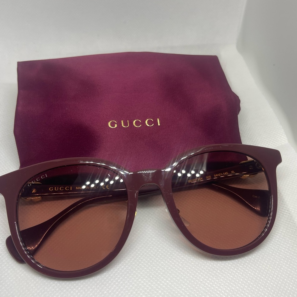 Gucci Sunglasses - Plum with Authentication Certificate